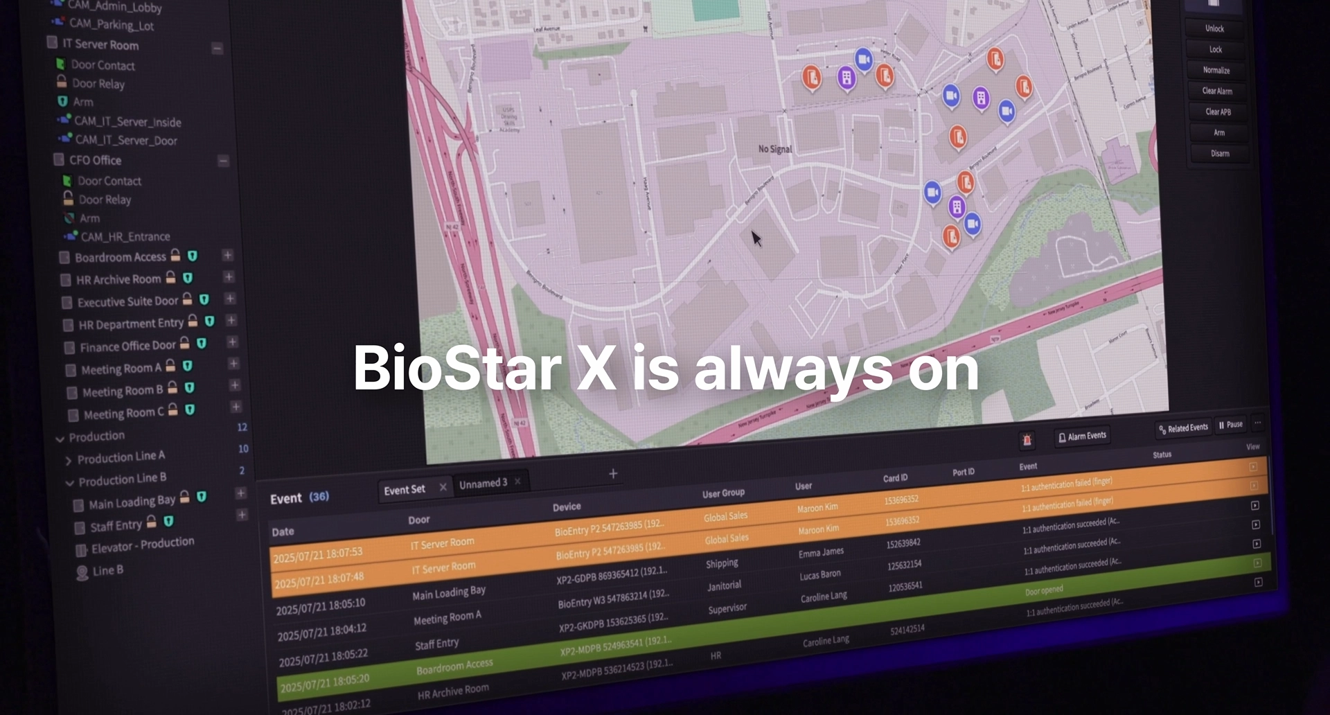 BioStar X Unified Monitoring Console