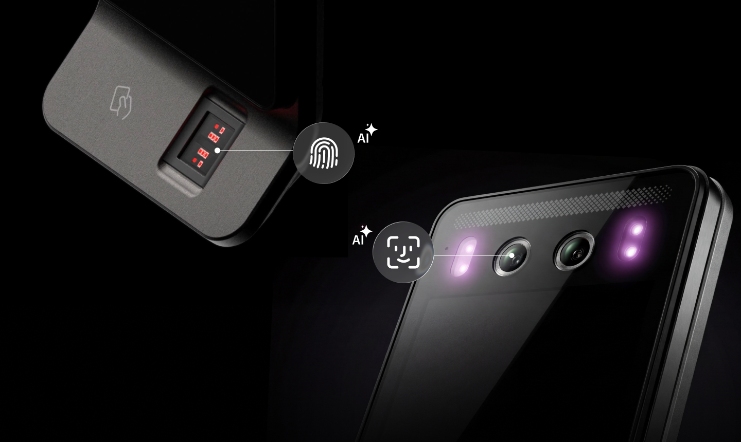 Built-in AI biometric sensors