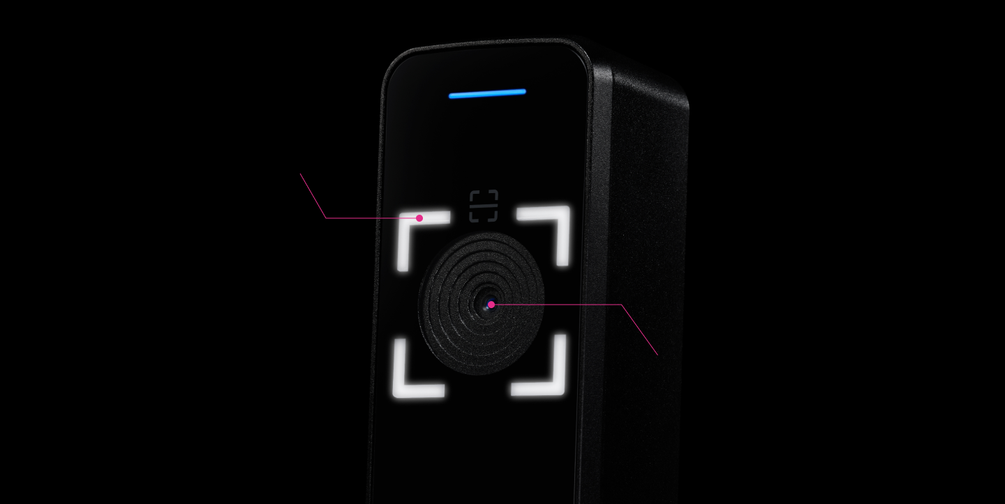 Clean LED-backlit scan area